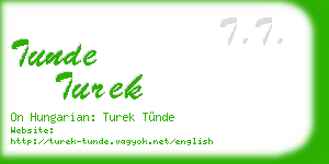 tunde turek business card